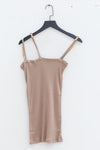 BASERANGE Ribbed Cotton Needle Tank Top TONI and TOTV Collection Made in Portugal TOTV-RC-AU23-TSM Dehydrated Beige TONI